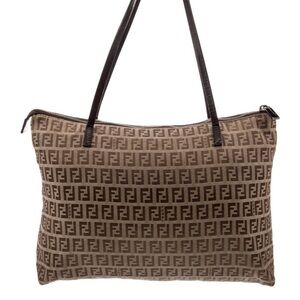 Fendi Brown Logo Tote Bag
